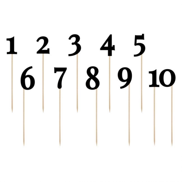 Cake Topper - Black Numbers